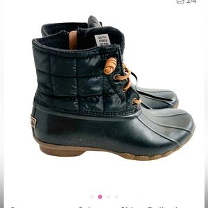 Sperry womens Saltwater Shiny Quilted in black sz 7.5